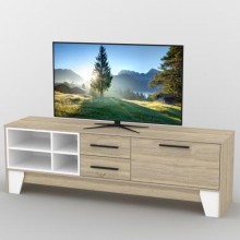 Тумба під телевізор Тиса Мебель ТВ-373 Дуб сонома Білий 58x44x180 см
