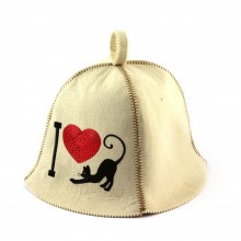 Банна шапка Luxyart I love cat Білий (LA-386)