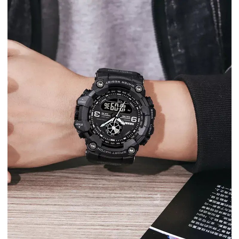 Чоловічий армійський наручний годинник Skmei 1818 Чорний