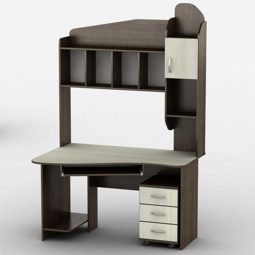 Стіл комп'ютерний Тиса Мебель Тиса-27 Венге Молочний 2060x900x1300 мм Стіл комп'ютерний Тиса Мебель Тиса-27 Венге Молочний 2060x900x1300 мм