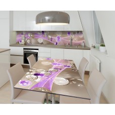 Наклейка 3Д вінілова на стіл Zatarga «Скляні краплі» 600х1200 мм для будинків, квартир, столів, кав'ярень, кафе