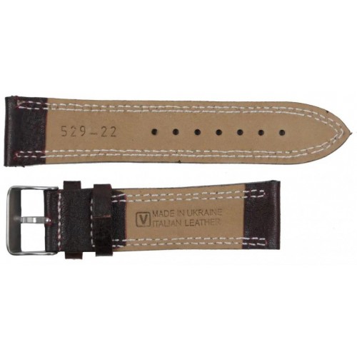 Ремінець для годинника Mykhail Ikhtyar шкіряний 22 мм Темно-коричневий (S529-22S dark brown) Ремінець для годинника Mykhail Ikhtyar шкіряний 22 мм Темно-коричневий (S529-22S dark brown)