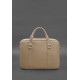 Шкіряна сумка для ноутбука та документів світло-бежева BlankNote