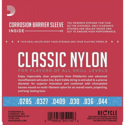Струни для класичної гітари D'Addario EJ27H Student Nylon Classic Strings Струни для класичної гітари D'Addario EJ27H Student Nylon Classic Strings