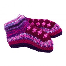 Тапочки-шкарпетки Kathmandu 100% вовна яка Ручна в'язка L (20-22) Фуксія (26937)