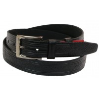 Шкіряний ремінь Skipper 110-130 x 3.5 см Чорний (1000-35)
