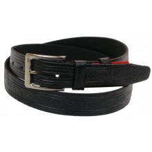 Шкіряний ремінь Skipper 110-130 x 3.5 см Чорний (1000-35)