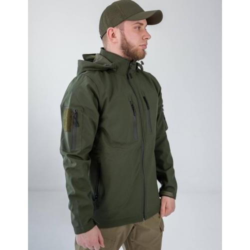 Куртка чоловіча No Brand Soft Shell 2XL Оливковий (2545104076) Куртка чоловіча No Brand Soft Shell 2XL Оливковий (2545104076)