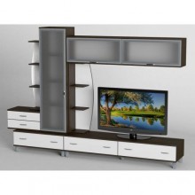 Стінка в вітальню Тиса Мебель Вітальня-15 Венге Білий 1900x450x2850 мм