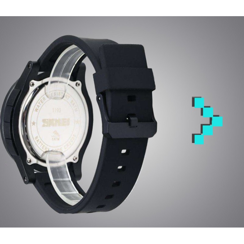 Наручний годинник Skmei 1193 з підсвічуванням Чорний