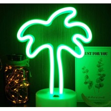 Нічник неоновий лампа Пальма зелена Angel 24х18 см