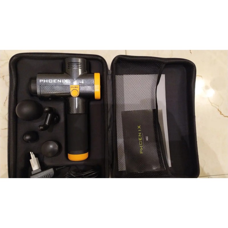 Масажер ударний тригерних точок Phoenix A2 4 насадки Чорний (1945388103)