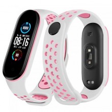 Ремінець Double Color Strap для Xiaomi Mi Band 5/6 White-Rose
