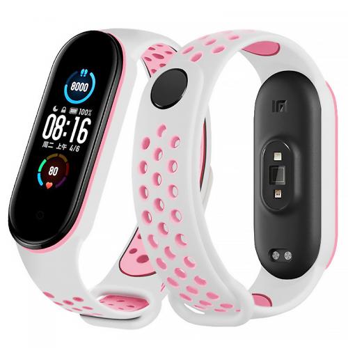 Ремінець Double Color Strap для Xiaomi Mi Band 5/6 White-Rose Ремінець Double Color Strap для Xiaomi Mi Band 5/6 White-Rose