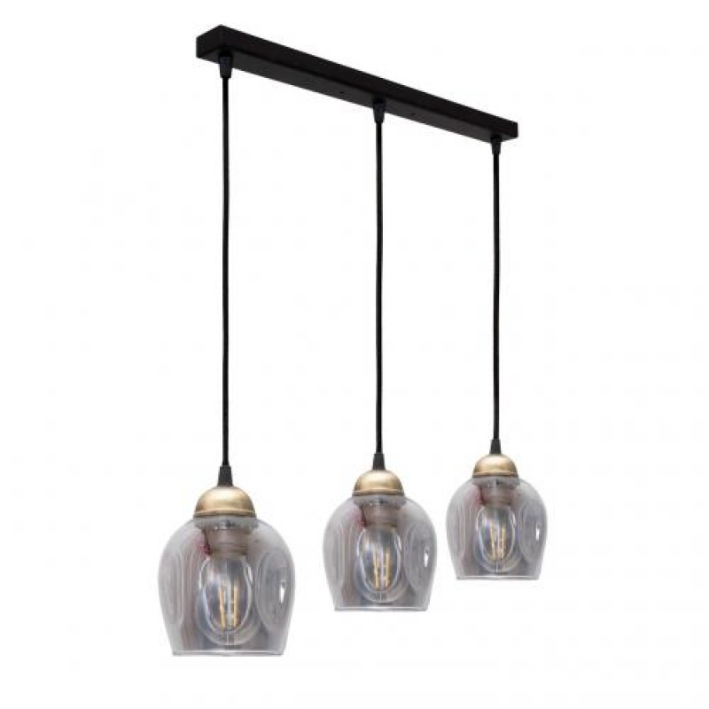 Світильник підвісний MSK Electric Enigma на планці під три лампи Е27 PL 2024-3 BK Чорно-бронзовий (619262)