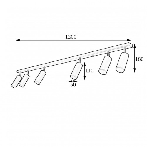 Люстра стельова MSK Electric Tube спот із поворотними механізмами NL 1105-6