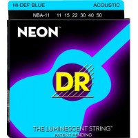 Струни для акустичної гітари DR NBA-11 Hi-Def Neon Blue K3 Coated Medium-Light Acoustic Guitar Strings 11/50 Струни для акустичної гітари DR NBA-11 Hi-Def Neon Blue K3 Coated Medium-Light Acoustic Guitar Strings 11/50