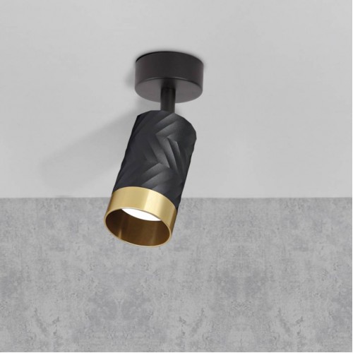 Спот Polux Arras 5.5x5.5x10 см Чорно-золотистий (Pol323538)