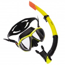 Набір для плавання маска із трубкою Zelart M208-SN120-SIL Жовтий-чорний (PT0892)