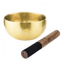 Поющая чаша Тибетская Singing bowl Ручная холодная ковка 13,8/13,8/7 см Бронза матовая (26564)