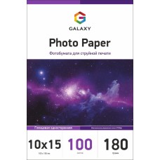 Фотопапір Galaxy 180 г/м2 глянець 10x15 см Білий 100 шт