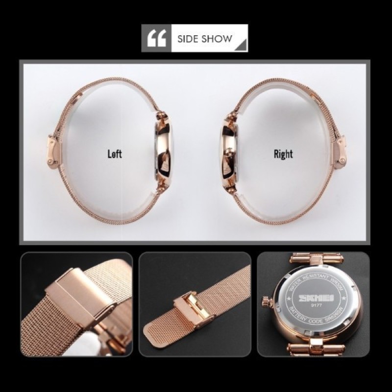 Годинник жіночий класичний Skmei 9177 Marble Рожевий