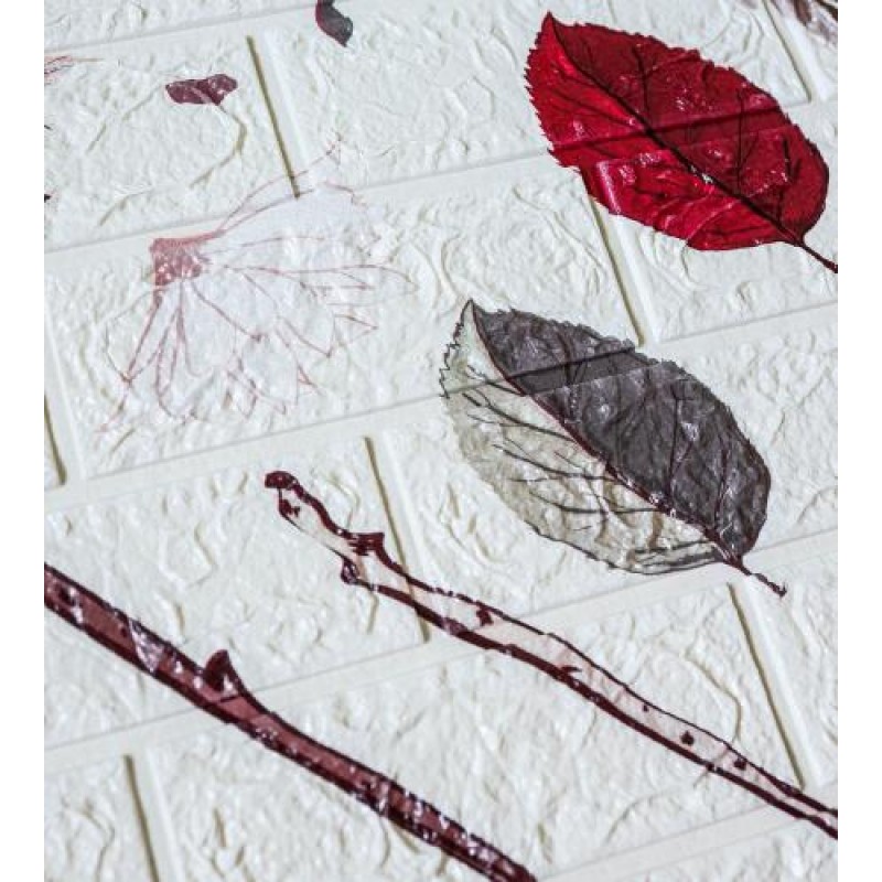 Самоклеюча декоративна 3D панель листя сад Loft Expert 700x770x5 мм