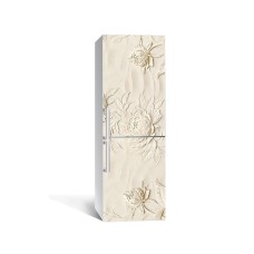 Наклейка на холодильник Zatarga «Відбитки півонії» 650х2000 мм вінілова 3Д наклейка декор на кухню самоклеюча