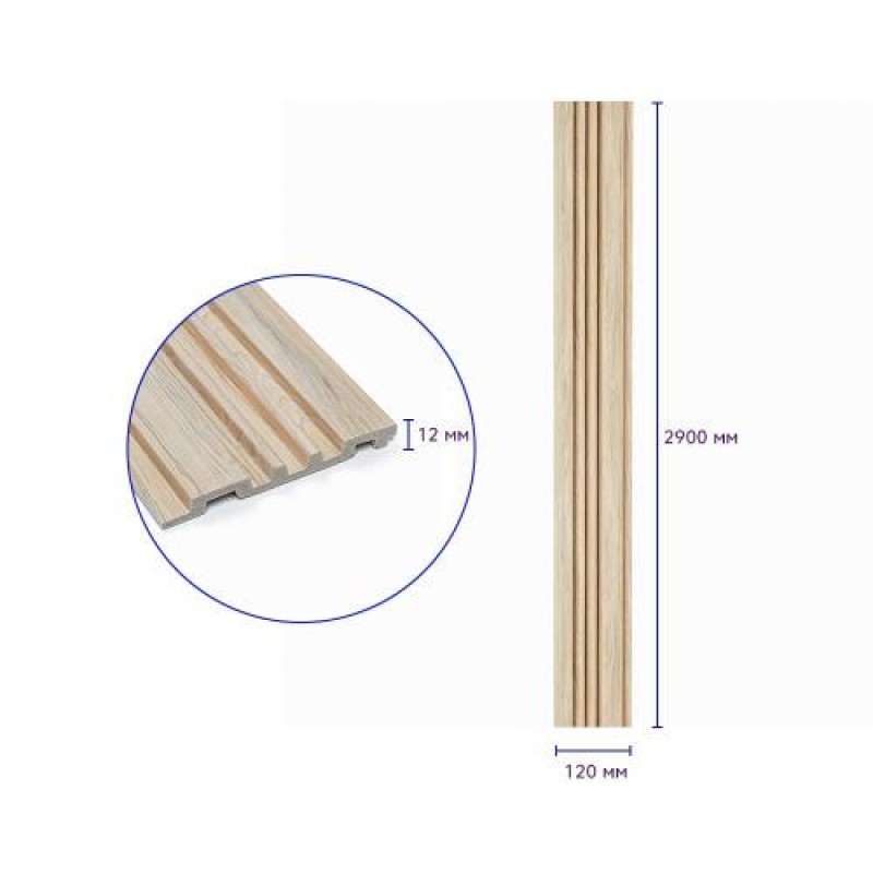 Декоративна стінова рейка Sticker Wall PS 2900x120x12 мм Бежевий (SW-00002137)