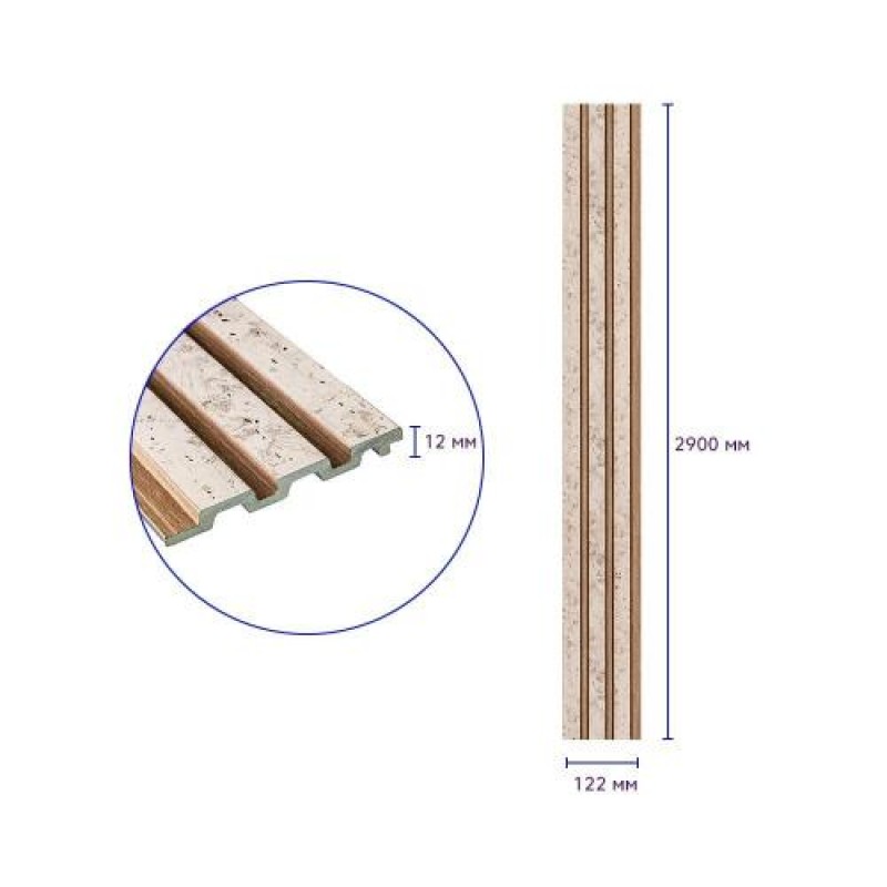 Декоративна PS рейка Sticker Wall 122*2900*12мм (D) SW-00001742