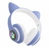 Бездротові Bluetooth навушники з вушками Cat Ear VZV-23M/7805 LED Сині в інтернет супермаркеті PbayMarket!