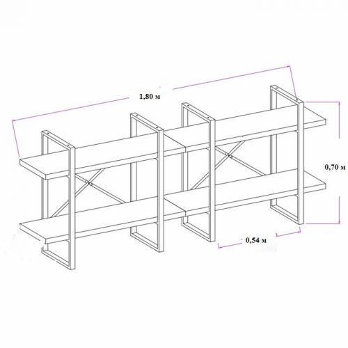 Стелаж GoodsMetall у стилі Лофт 1800х700х300 СТЖ1155 Стелаж GoodsMetall у стилі Лофт 1800х700х300 СТЖ1155