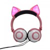Навушники SUNROZ Linx Bear Ear Headphone з вушками Лисички LED 1,5 м Рожевий (SUN2651)