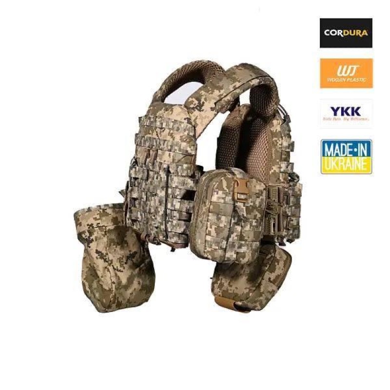 Плитоноска та 6 підсумків без плит No Brand М5 Піксель (2132250759)