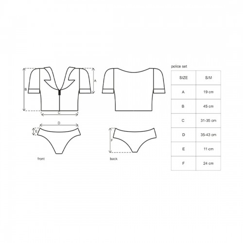 Еротичний костюм поліцейського Obsessive Police set S/M, black, топ, шорти, кепка, пояс, портупея в інтернет супермаркеті PbayMarket! Еротичний костюм поліцейського Obsessive Police set S/M, black, топ, шорти, кепка, пояс, портупея в інтернет супермаркеті PbayMarket!