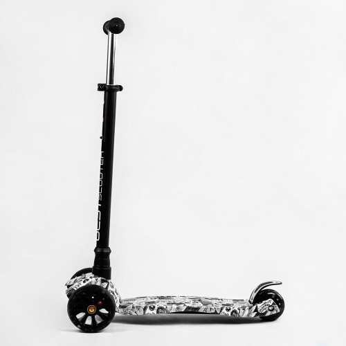 Самокат Best Scooter MAXI S 4 колеса PU СВІТЛО Skulls and flowers 60 кг Різнокольоровий (111817)