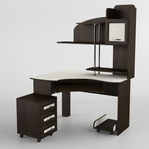 Стіл комп'ютерний Тиса Мебель СК-223 Венге Молочний 1760x900x1205 мм Стіл комп'ютерний Тиса Мебель СК-223 Венге Молочний 1760x900x1205 мм