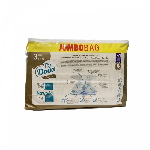 Дитячі одноразові підгузки Dada Extra Care Jumbo Bag 3 MIDI (4-9 кг) 96 шт