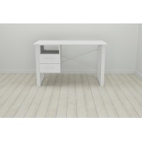 Письмовий стіл із ящиками Ferrum-decor Оскар 750x1400x700 метал Білий ДСП Біле 16 мм (OSK0071)