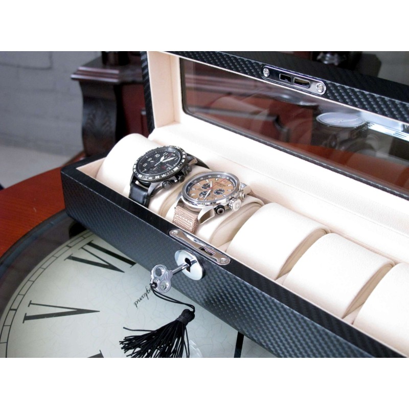 Шкатулка для зберігання годинників Salvadore 6W-KC Чорний