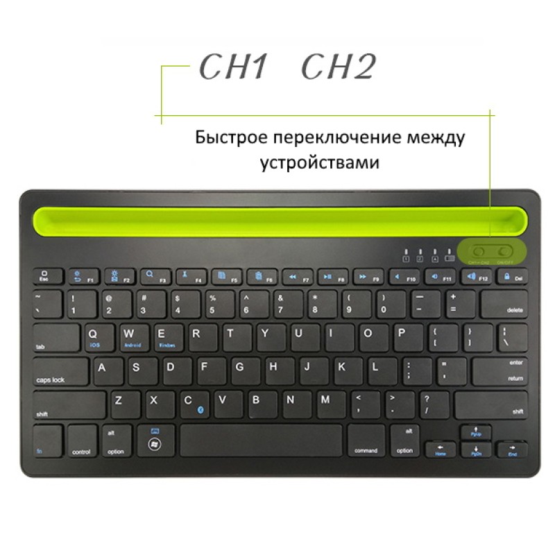 Бездротова двоконтактна клавіатура Bluetooth Sandy Gforse Multi-Device Keyboard BK 230 Black