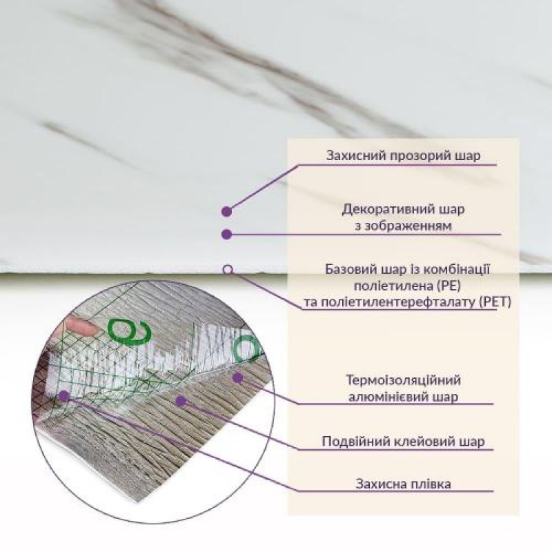 Самоклеюча стінова PET плитка в рулоні 600*3000*2mm SW-00001691 Sticker Wall