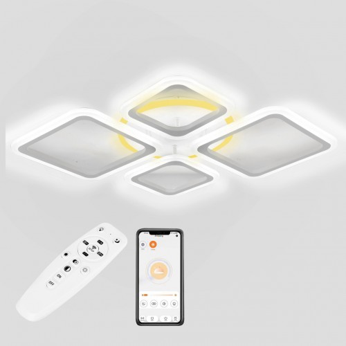 Стельова LED люстра Sunlight 5331/2+2 R білий