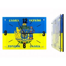 Годинник настінний Монтре Великий Герб України 28x38 см Скло (18093)