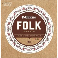 Струни для класичної гітари D'Addario EJ33 Folk Nylon Ball End 80/20 Bronze/Clear Nylon Trebles Струни для класичної гітари D'Addario EJ33 Folk Nylon Ball End 80/20 Bronze/Clear Nylon Trebles