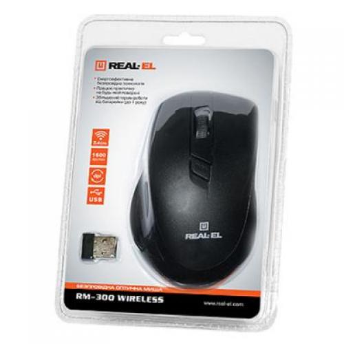 Миша бездротова REAL-EL RM-300 Black/Grey USB (EL123200012) в інтернет супермаркеті PbayMarket!