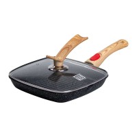 Сковорода-гриль з антипригарним покриттям та знімною ручкою MGC 24 см Чорний (HP-4-461B)