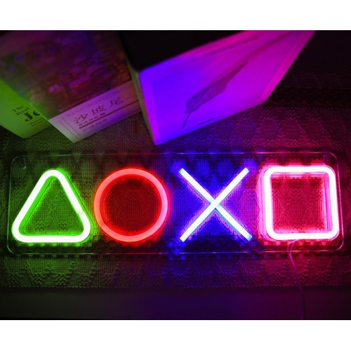Настінний неоновий світильник нічник вивіска Angel PlayStation 42*13 см Настінний неоновий світильник нічник вивіска Angel PlayStation 42*13 см