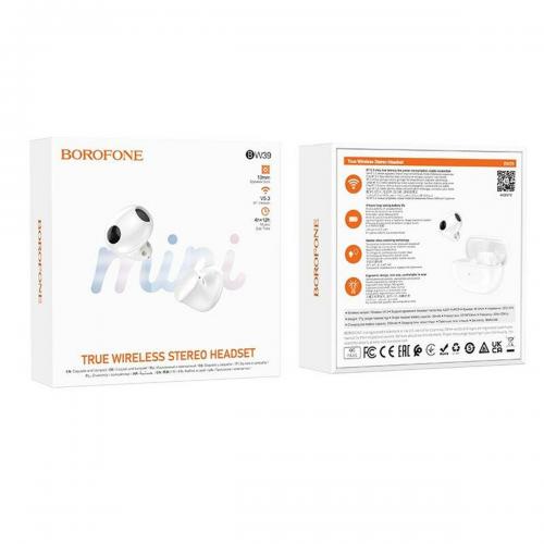 Навушники Borofone BW39 Enjoy true wireless BT headset White