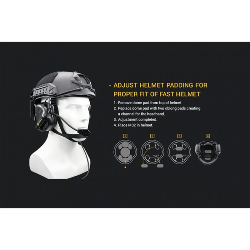 Тактичні активні навушники EARMOR M32 FG Чорний (1650221568)